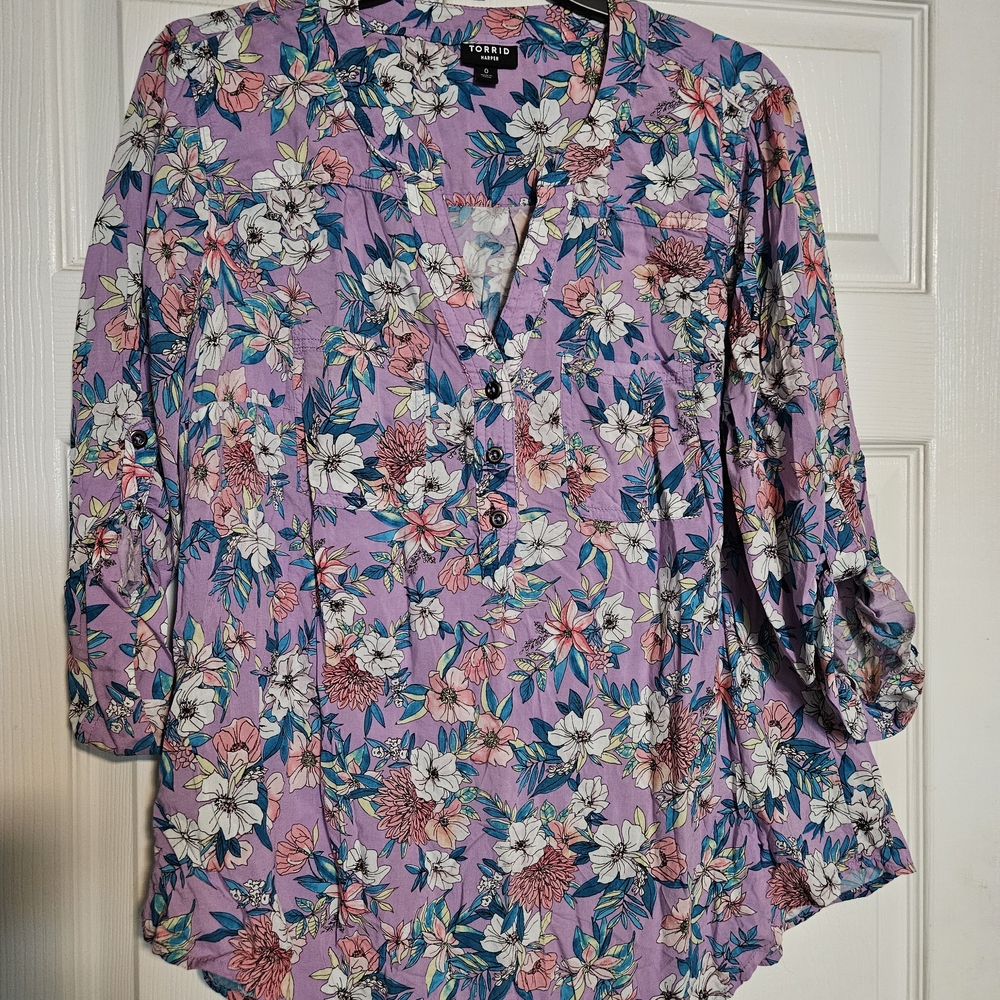 Torrid Floral Purple Women's Top